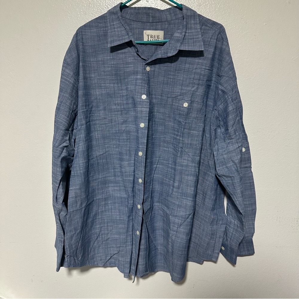 True Nation Light Blue Long Sleeve Casual Dress Shirt Used